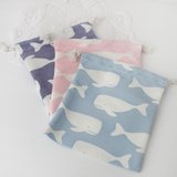 【玛莉安】可爱小鲸鱼布袋/收纳袋   棉麻布料 品质超好