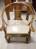 棉麻料官帽椅圈椅皇宫椅红木实木中式古典家具坐垫棕垫海绵垫定制