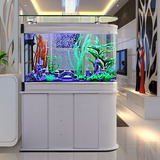 子弹头生态玻璃超白金龙鱼缸欧式中大型1.2米水族箱屏风隔断鞋柜