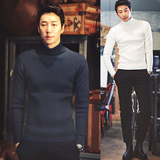 韩国代购男装春季新款韩版修身青年加厚打底衫潮男士高领长袖T恤