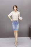 韩国代购2016夏季女装韩版显瘦刺绣镂空半透视套头短款高腰上衣女
