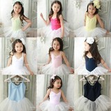 韩国进口正品代购 儿童演出舞蹈服 女童领练功服芭蕾舞服装吊带款