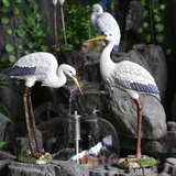 户外装饰庭院花园假山水池摆设白鹭摆件雕塑树脂工艺品仿真动物鹤