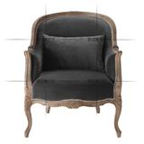 美式乡村实木休闲椅 法式宜家软包单人沙发椅 欧式雕花老虎椅