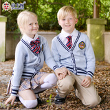 【尚卡顿】英伦女童开衫针织衫 2015新款儿童针织衫男 童装厚外套