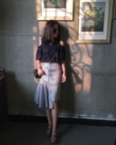 韩国东大门chic 不规则条纹鱼尾 设计款时髦半裙