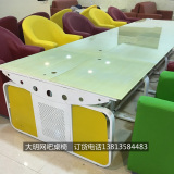 厂家直销 网鱼网咖桌新款网吧桌椅 网咖后置机箱 钢化玻璃电脑桌