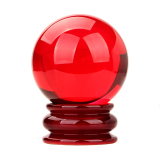 聚缘阁开光红水晶球摆件精品水晶球招财旺事业家居风水工艺品摆设
