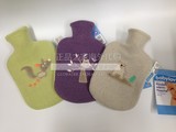 德国 婴儿儿童宝宝热水袋暖水袋0.8升毛绒套绿、灰、紫色现货6