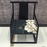 新中式实木布艺餐椅现代简约椅会所客厅休闲椅售楼处洽谈椅新古典
