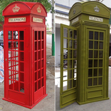 特价烤漆欧式英国铁质豪华伦敦复古电话亭红色摆件书柜展示工艺品