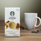 美国代购超大杯Starbucks星巴克VIA焦糖拿铁即溶咖啡32gX5支装