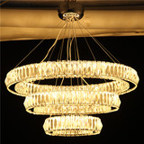 简欧代LED水晶吊灯圆形环个性后现时尚奢华客厅餐厅卧室酒店工程