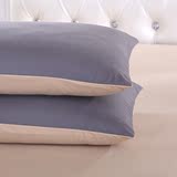 新款简约秋冬季床上用品全棉磨毛纯棉 单人枕套一对48*74cm包邮