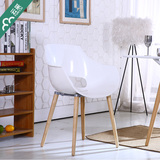 伊姆斯时尚餐椅简约现代休闲设计师创意实木咖啡椅接待办公电脑椅