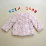 外贸 冬季 女童 小童 少女 仿毛皮草  粉色皮草外套 15AI