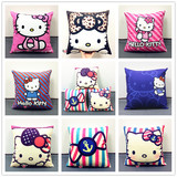 可爱卡通KT猫抱枕套粉色豹纹个性凯蒂猫汽车沙发办公室靠枕靠垫