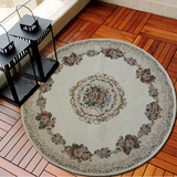 欧式田园风格 机洗 客厅地毯 卧室地垫 圆形地毯椅子转椅垫多尺寸