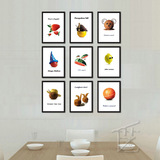 蔬菜水果创意装饰画现代简约餐厅饭馆有框壁画厨房挂画小清新墙画