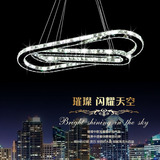 长方形水晶吊灯现代简约餐厅灯具水晶灯客厅创意LED卧室灯遥控