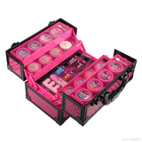 芭比公主儿童化妆品彩妆盒女孩玩具手提箱儿童粉饼胭脂指甲油套装