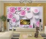 无纺布壁纸墙纸客厅电视背景墙欧式大型壁画无缝墙布玫瑰花3d立体