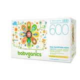 Babyganics Face, Hand - Baby Wipes, Fragrance Free, 600
