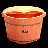 在水一方香柏木足浴桶木桶 泡脚木桶 足疗木盆洗脚木桶养生带盖