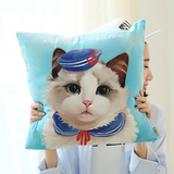萝拉LOLA原创超萌海军布偶猫毛绒沙发办公室抱枕靠垫