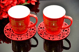 结婚婚庆喜茶杯情侣杯漱口杯对杯红色创意陶瓷旅游洗漱牙缸牙刷杯