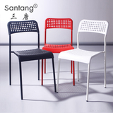天津欧式天津市靠背加厚创意餐椅椅时尚洽谈椅餐厅椅塑料椅子