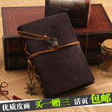韩国正品创意笔记本文具复古旅行皮面活页记事本牛皮随身日记本子
