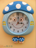 大气个性时尚卡通客厅卧室14寸摇摆石英钟挂钟儿童房静音创意钟表