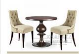 新古典餐椅欧式椅子简欧接待洽谈椅后现代实木布艺餐椅售楼部椅子