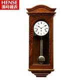 汉时钟表欧式挂钟客厅摆钟创意高档鸡翅木机械钟德国进口HP0125