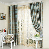 定制成品遮光料客厅卧室遮阳隔热特价温馨提花绿色高档欧式窗帘