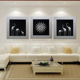 装饰画客厅高档画现代简约中式沙发背景墙三联画欧式幸福象太阳画