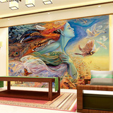 抽象画壁3d立体壁画墙画壁纸墙纸手绘欧式壁画梦幻仙子壁画图