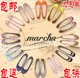 香港专柜正品marcha芭蕾舞鞋蝴蝶结平底女单鞋新款低帮浅口大码鞋