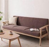 简易宜家小型日式简约单个双人三人办公室实木拆洗布艺沙发椅组合