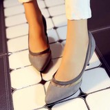 2015新款大小码女式鞋欧美春秋季尖头高跟镂空OL真皮女单鞋子系列