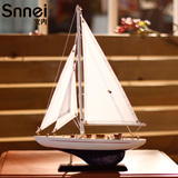 一帆风顺木质帆船弗利号仿古模型摆件小木船办公商务礼物家居装饰