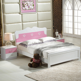 白色实木床韩式儿童床1.2单人床1.5米双人床烤漆床可配储物高箱床