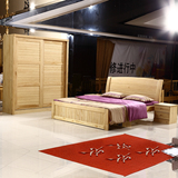 新西兰松木长沙实木家具松木家具1.5米靠背床双人床实木床A905床
