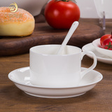 景德镇陶瓷骨瓷咖啡杯套装配勺托盘 奥式咖啡杯 纯白瓷器骨瓷