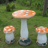 可爱树脂花园庭院摆件 户内外装饰工艺品 休闲蘑菇桌椅凳子包邮