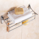 特价欧式卫生间毛巾架不锈钢浴室置物架双层卫浴置物浴巾架活动型