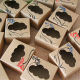 特价单个月饼盒手绘包装牛皮纸盒饰品盒糕点盒手工皂盒原创设计
