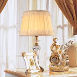 欧美式乡村水晶台灯现代简约样板房卧室会所时尚创意软装田园台灯