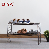 DIYA多功能两层置物架客厅整理层架收纳架多层可伸缩调节收纳鞋架